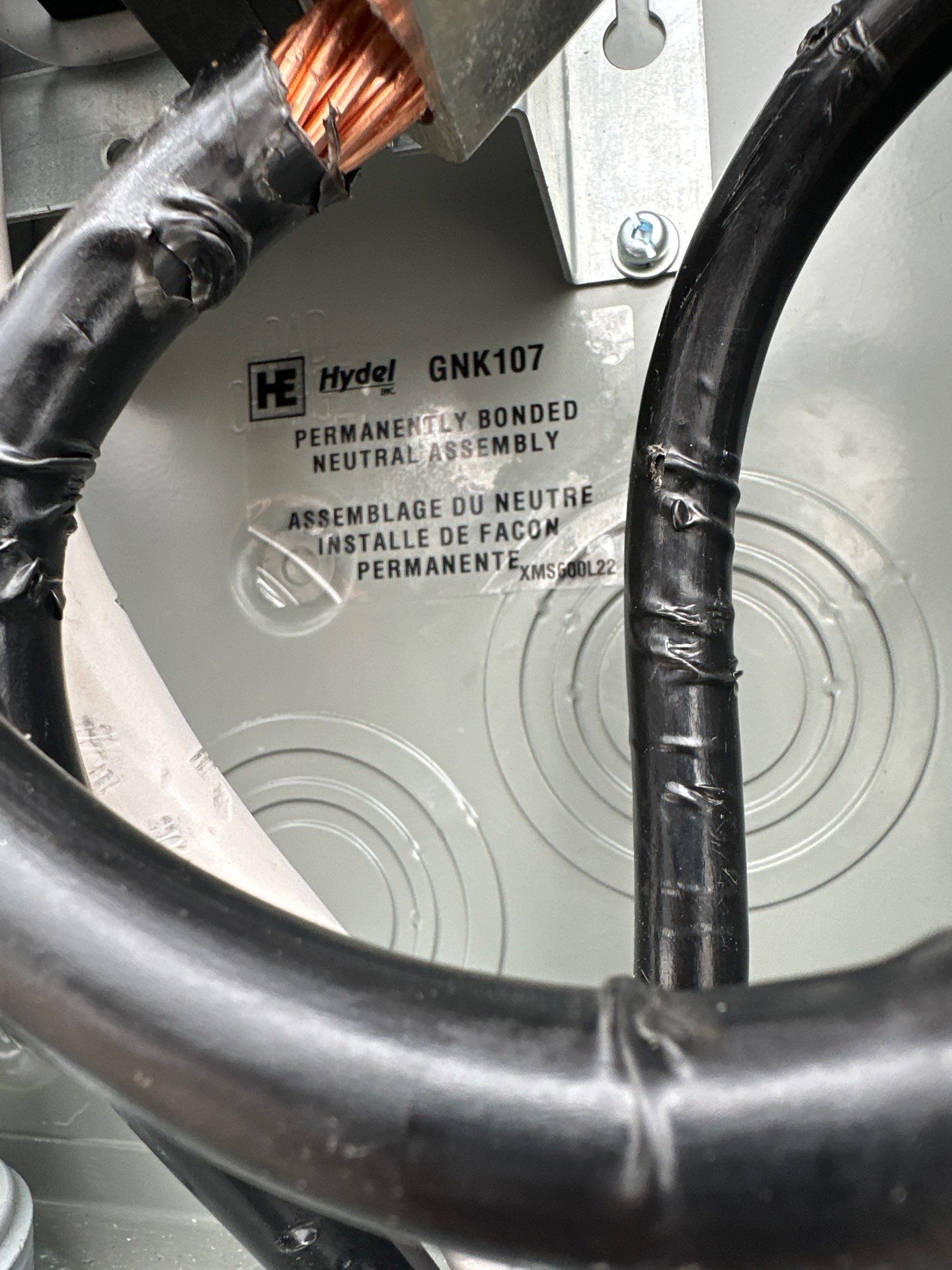 Close-up of electrical service equipment detail